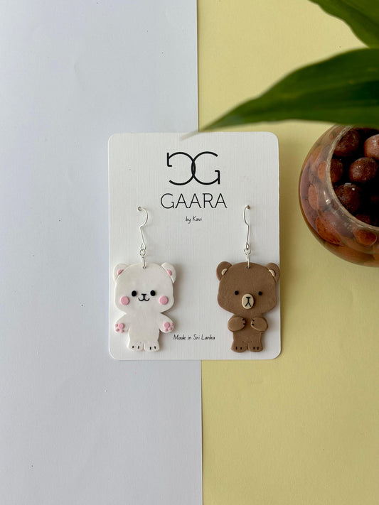 * Milk & Mocha Bear Earrings
