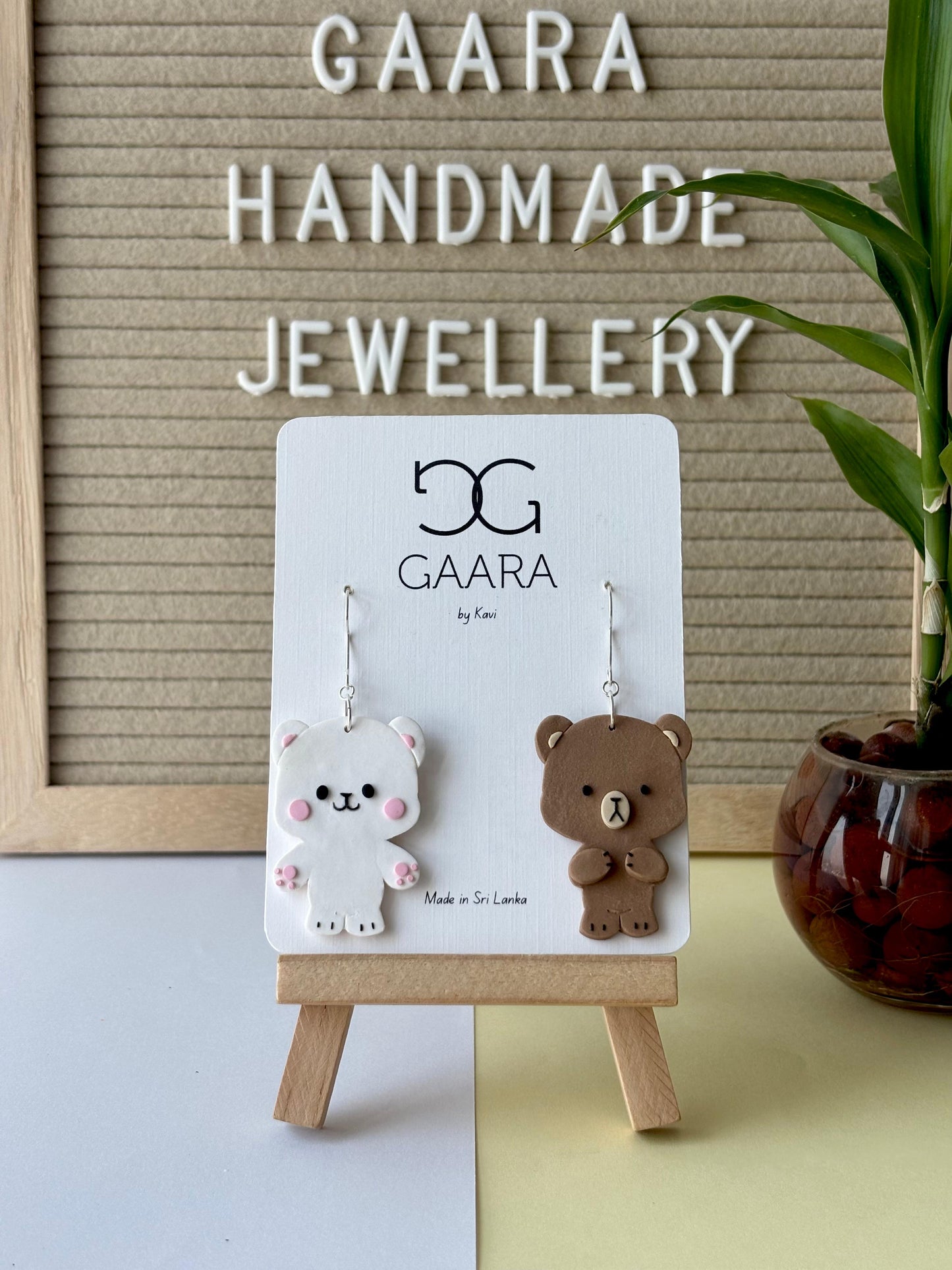 * Milk & Mocha Bear Earrings